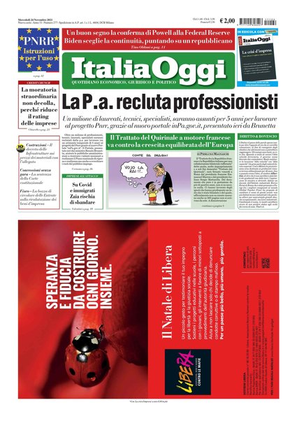 Italia oggi : quotidiano di economia finanza e politica